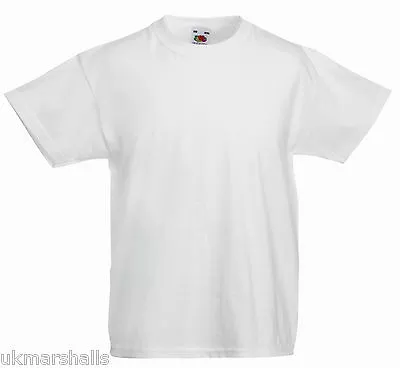 Buy 10 X Plain White Fruit Of The Loom Childrens T Shirts Tee - All Ages Blank Bulk! • 23.15£