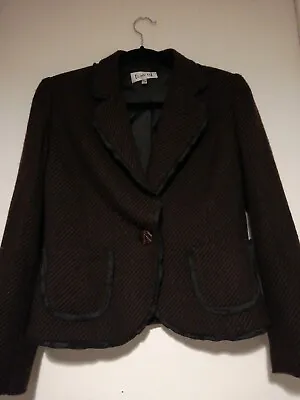 Buy Lady H Boutique Brown Black Stripe Academia Goth Emo Work Blazer Jacket 10 S • 20£