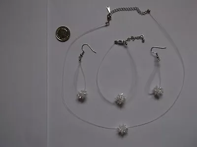 Buy Brand>new>3 Piece Set Frozen White Colour Star Necklace,braclet,and Earrings  • 5.49£