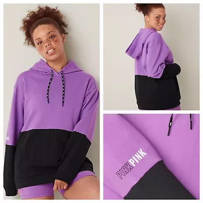 Buy Vs Victorias Secret Pink Active Fleece Pullover Hoodie Sweater Top Amethyst XL • 81.95£