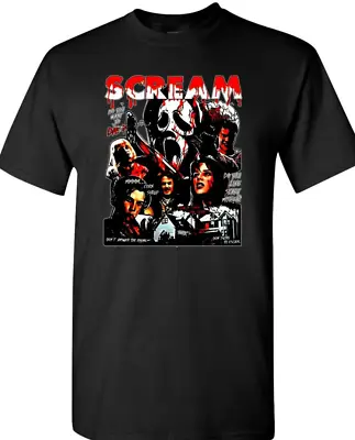 Buy Scream Ghostface Halloween Horror T Shirt Men's Ladies Black • 15.99£
