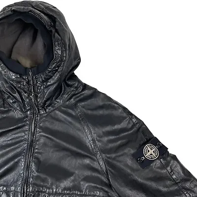 Buy Stone Island Cast Metal Leather Jacket • 1,500£