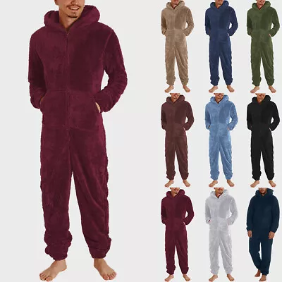 Buy Mens Teddy Bear 1Onesie Fleece Fluffy All In One Jumpsuit Loungewear Pyjamas • 12.34£