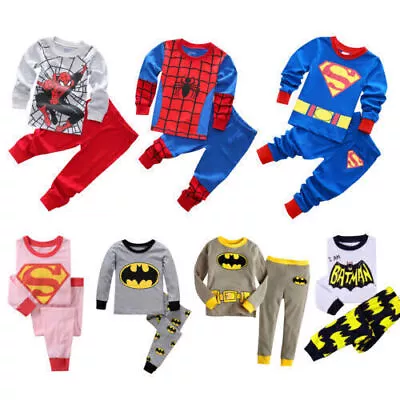 Buy Kids Boys Girls Spider-Man Cosplay Super Hero Pyjamas Set Nightwear Costumes PJs • 12.16£