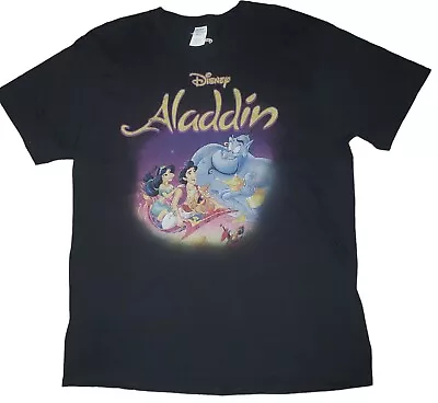 Buy Disney Aladdin Tshirt Black Unisex Adult Size Large • 15.57£