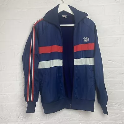 Buy Retro Vintage Festival Tracksuit Jacket Small Blue Y2K 80s Indie French • 18.99£