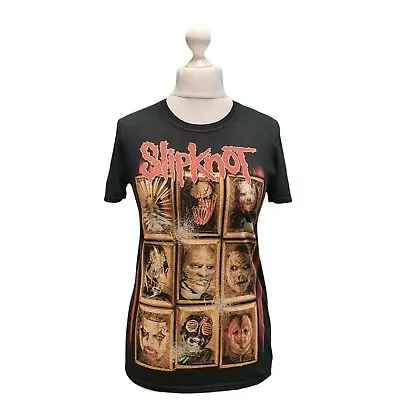 Buy Vintage Slipknot Band T-Shirt 2014 USA Heavy Metal Rock Tour BlackS 8-10 Womens • 29.99£