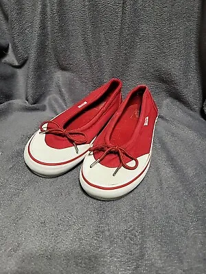 Buy Rare Vans Red Slip-On Ballet Slipper Style Shoes, Womens Size 8.5 • 24.06£