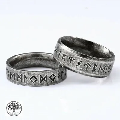 Buy Viking Runes Ring, Viking Stainless Steel Rune Ring, Norse Ring, Vikings Ring • 8.95£