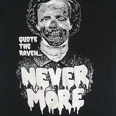 Buy NWT Hot Topic Zombie Allen Poe  Quote The Raven Nevermore  Glow In The Dark Sz S • 17.04£