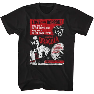 Buy Hammer Horror Of Dracula Movie Poster They Love It Drive Ins Men's T Shirt • 38.10£