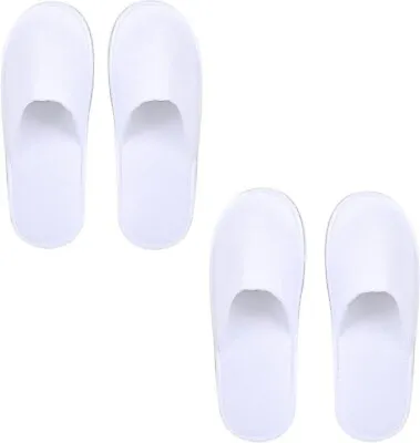 Buy 2 Pairs Spa Hotel Slippers Closed Toe Terry Spa Guest Slippers Disposable Travel • 4.95£
