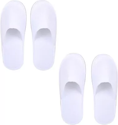 Buy Spa Hotel Slippers Disposable Travel 2 Pairs Closed Toe Terry Guests Hospital  • 4.95£