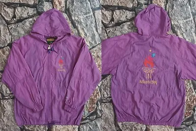 Buy Vintage 90s 1996 Atlanta Olympics Full Zip Embroidered Hooded Windbreaker XL • 4.99£