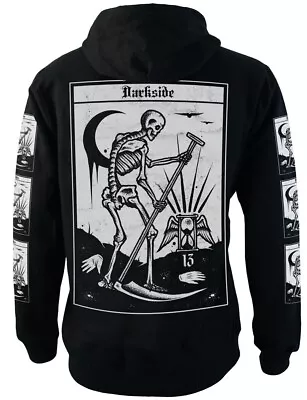 Buy Death Tarot Card - Fleece Zip Hoodie, Gothic Skeleton Witchcraft Skull, Darkside • 35.95£
