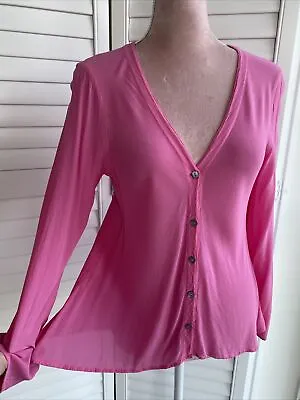 Buy Ghost Vintage Pink Bias Cut Chiffon Occasion Jacket - Size S 10 Pristine Con • 31.99£
