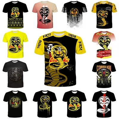 Buy Cobra Kai T-Shirt Karate Kids Adults Casual Short Sleeve T-Shirt Tee Top Gift UK • 5.98£