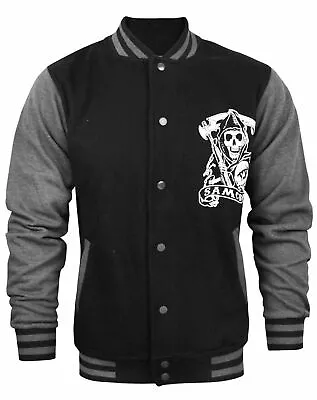 Buy Sons Of Anarchy Black Varsity Jacket (Mens) • 44.99£