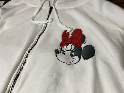 Buy Disney Parks Minnie Mouse White Zip Up Hoodie Women's 3X In Great Condition • 12.05£