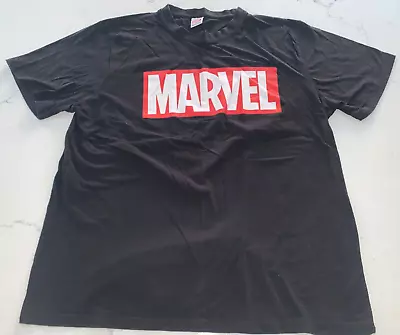 Buy Marvel Logo Black Top / T-shirt By Primark Size XL Worn Once • 2.99£