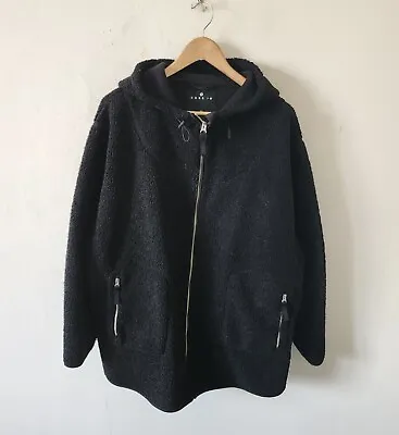 Buy Core 10 Black Oversize Teddy Fleece Zip Jacket Size 2xl Worn Once • 20£