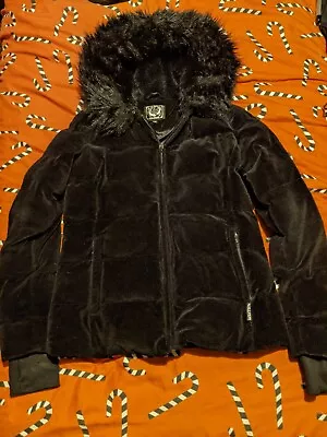 Buy Killstar Lisa Luna Velvet Jacket Puffer Size S Furry Hood Alternative Goth Witch • 25£