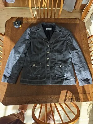 Buy Gerry Weber Denim Grey  Check Tweed Jacket Formal Smart Office UK14 • 11.90£