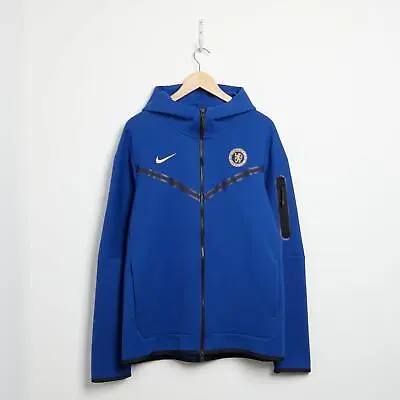 Buy NIKE Chelsea FC Tech Fleece Hoodie Men's Blue SIZE LGE • 70£
