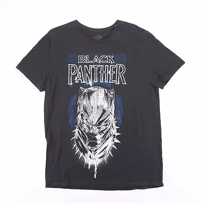 Buy MARVEL Mens Black Panther Black Classic Short Sleeve T-Shirt L • 7.99£