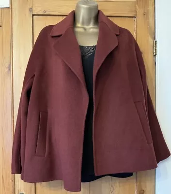 Buy Massimo Dutti Wool Burgundy Jacket, Boiled Wool • 25£