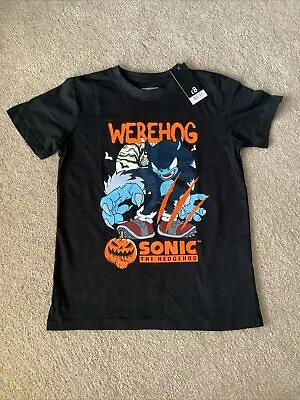 Buy Sonic The Hedgehog Halloween Themed T-shirt In Black - Aged 8-9yrs • 3.99£