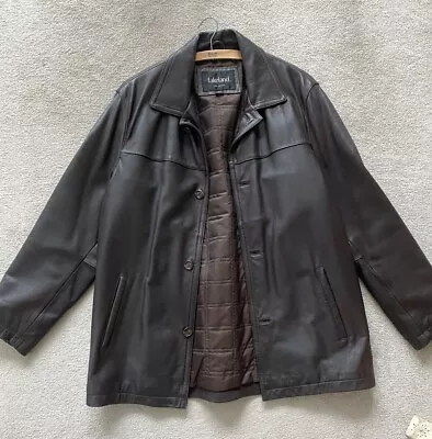 Buy Lakeland Dark Leather Thick Brown Coat Jacket Men's Size 44 • 49£