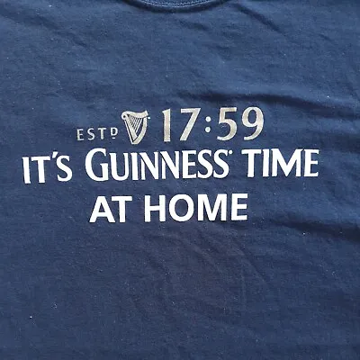 Buy Guinness Large Black T Shirt Screen Stars Official It's  Time At Home 17:59  • 15£