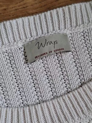 Buy WRAP LONDON Silk Cotton Chunky Knit Blush Pink Cream Jumper UK 16 EU 44 USA 12 • 26.95£