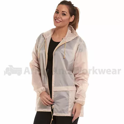 Buy Ladies Cagoul Rain Jacket Coat Kagoul Hooded Pac A Way Mac Showerproof Parka • 6.95£