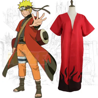 Buy Anime Uzumaki Naruto Cosplay Costume Fancy Dress Long Cloak Clothing Unisex • 20.51£