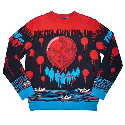 Buy Official Pennywise The Dancing Clown It Ugly Jumper Sweater Horror Movie Balloon • 42.99£