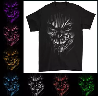 Buy Demon Skull T-Shirt Devil Grim Reaper Clown Halloween Scary Gothic Satan Mens • 9.99£