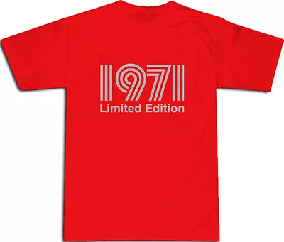 Buy 1971 Limited Edition Silver Text Cool T-SHIRT ALL SIZES # Red • 10.99£