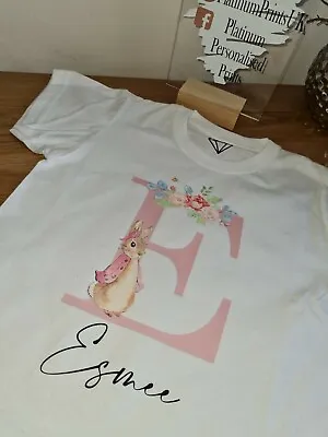 Buy Personalised Bunny T Shirt Kids Girls Peter Rabbit Gift Childrens Name • 12.99£