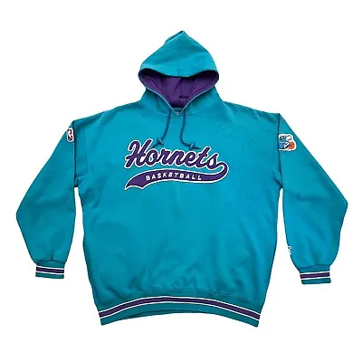Buy Charlotte Hornets Starter Hoodie | Vintage 90s NBA Basketball Sportswear XL VTG • 55£