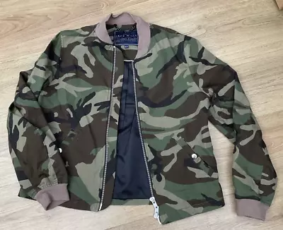 Buy Womens Girls Khaki Camouflage Zip Up Lightweight Jacket By Jack Wills Size 12 • 10£