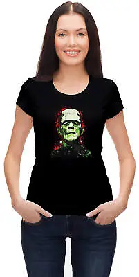 Buy BSW Women's Frankenstein's Monster Portrait Blood Splatter Shirt • 18.94£
