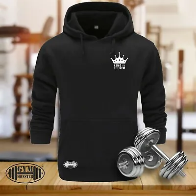 Buy King In The Gym Hoodie Pocket Gym Clothing Bodybuilding Training Workout Men Top • 18.99£