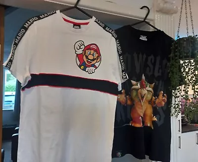 Buy Super Mario & Bowser T.shirts Size 13-14 Years  • 3.50£