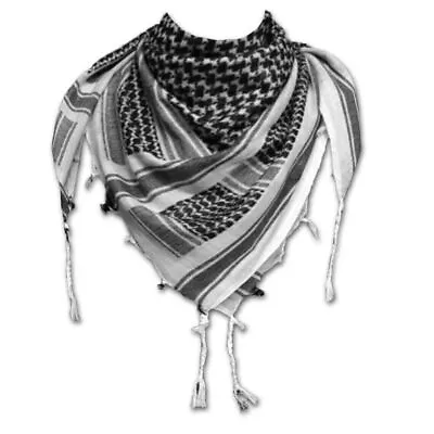 Buy Cotton Palestinian Shemagh Freedom Scarf Keffiyeh Head Wrap Black And White • 8.29£