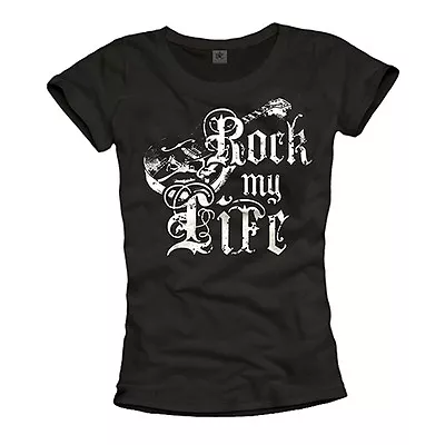 Buy Vintage Music Womens Rock Band Shirt With Retro Guitar - Top Rockabilly Girl Tee • 17.04£