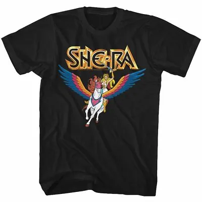 Buy Masters Of The Universe She Ra And Swiftwind Black T-Shirt • 47.16£