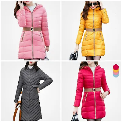 Buy Women's Quilted Padded Puffer Jacket Ladies Jacket Warm Winter Long Coat • 18.99£