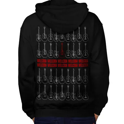 Buy Wellcoda Red Music Guitar Mens Hoodie, Music Design On The Jumpers Back • 25.99£